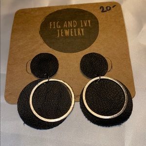 Leather & Silver earrings